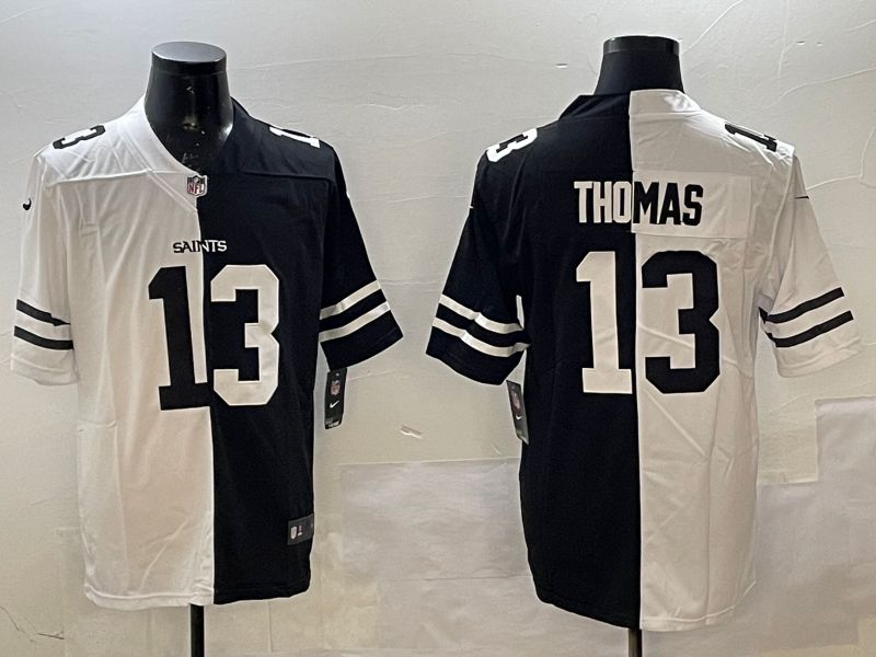 Men New Orleans Saints #13 Thomas White Black Fashion 2025 Nike Limited NFL Jersey style 2